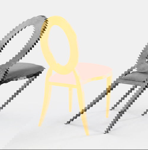 Gold Amsterdam Chair - Rose Velvet Seat