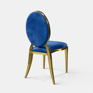 Gold Amsterdam Chair - Indigo Velvet Seat and Back - view 1