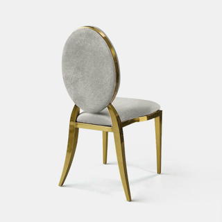 Gold Amsterdam Chair - Steel Velvet Seat and Back - view 1