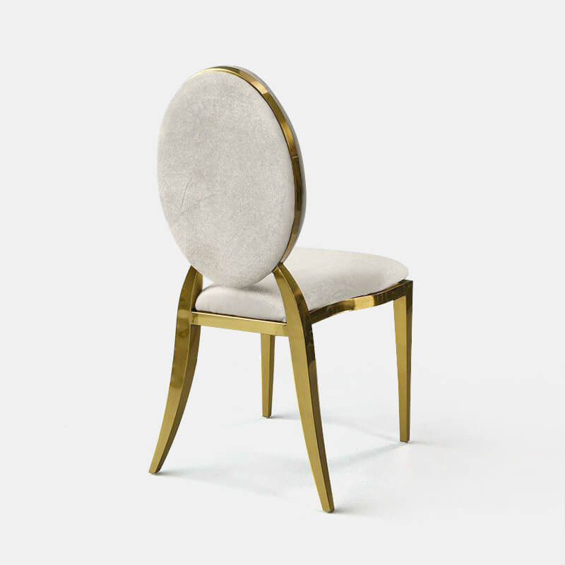 Gold Amsterdam Chair - Oatmeal Velvet Seat and Back