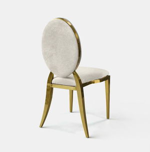 Gold Amsterdam Chair - Oatmeal Velvet Seat and Back