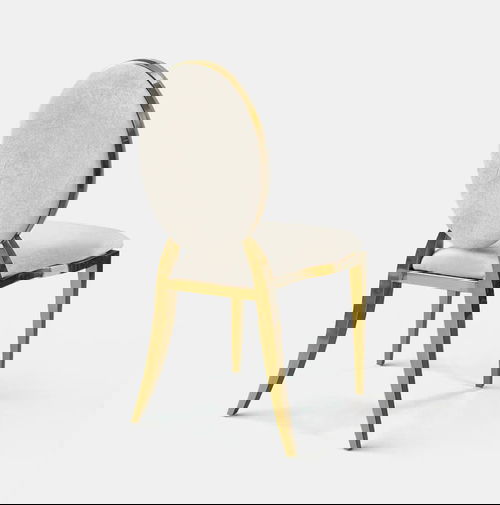 Gold Amsterdam Chair - Oatmeal Velvet Seat and Back