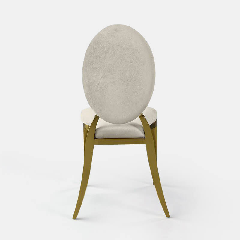 Gold Amsterdam Chair - Oatmeal Velvet Seat and Back