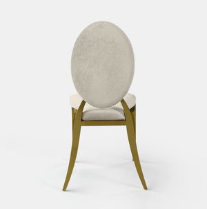 Gold Amsterdam Chair - Oatmeal Velvet Seat and Back