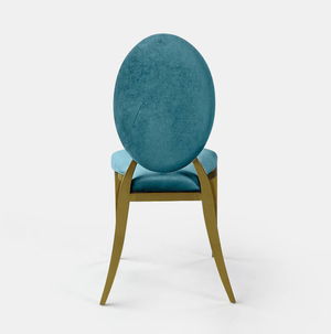 Gold Amsterdam Chair - Turquoise Velvet Seat and Back