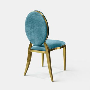 Gold Amsterdam Chair - Turquoise Velvet Seat and Back