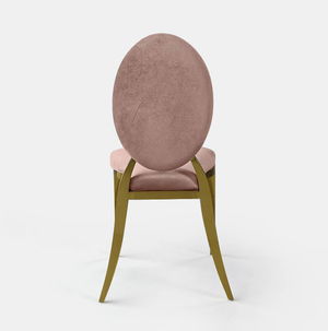 Gold Amsterdam Chair - Rose Velvet Seat and Back