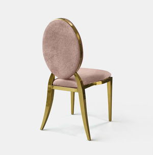 Gold Amsterdam Chair - Rose Velvet Seat and Back