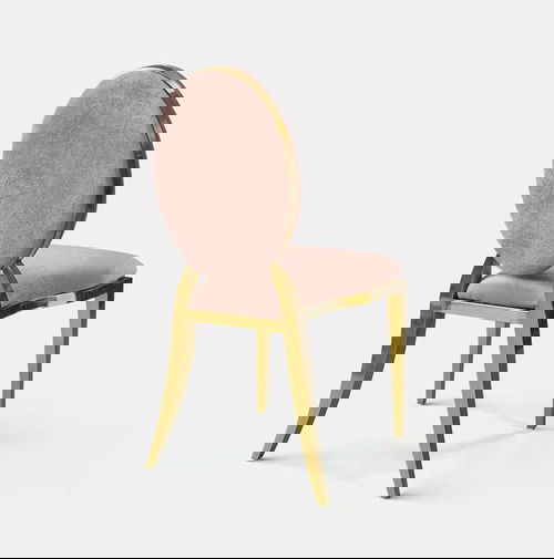 Gold Amsterdam Chair - Rose Velvet Seat and Back