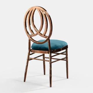 Rose Gold Phoenix Chair with Turquoise Velvet - Patented Design - view 1