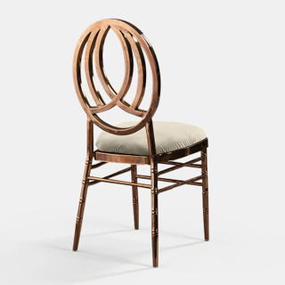 Rose Gold Phoenix Chair with Oatmeal Velvet - Patented Design - view 1