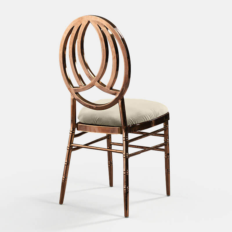 Rose Gold Phoenix Chair with Oatmeal Velvet - Patented Design - view 1 of 1