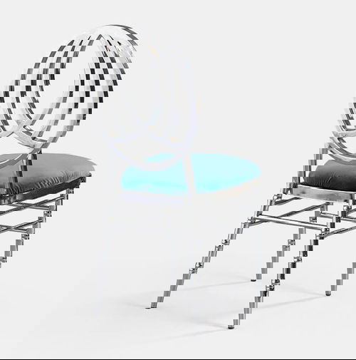 Silver Phoenix Chair with Turquoise Velvet - Patented Design