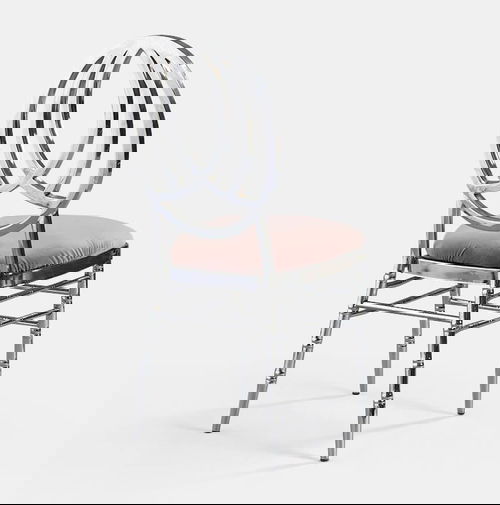 Silver Phoenix Chair with Rose Velvet - Patented Design