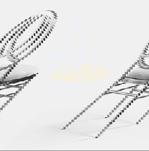 Silver Phoenix Chair with Oatmeal Velvet - Patented Design