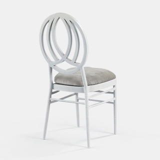 White Phoenix Chair with Steel Velvet - Patented Design - view 1