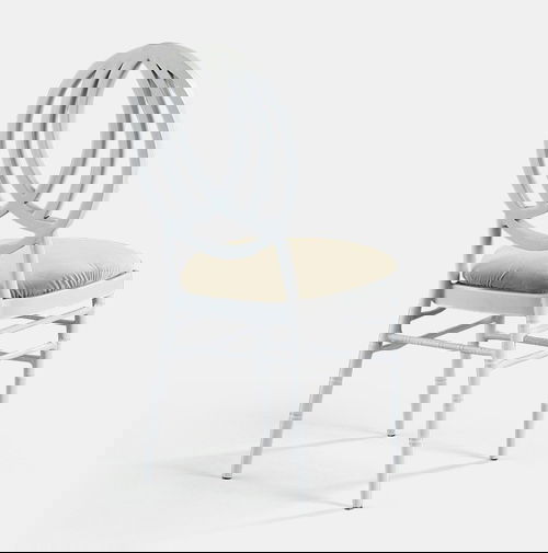 White Phoenix Chair with Oatmeal Velvet - Patented Design