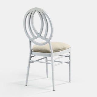 White Phoenix Chair with Oatmeal Velvet - Patented Design - view 1
