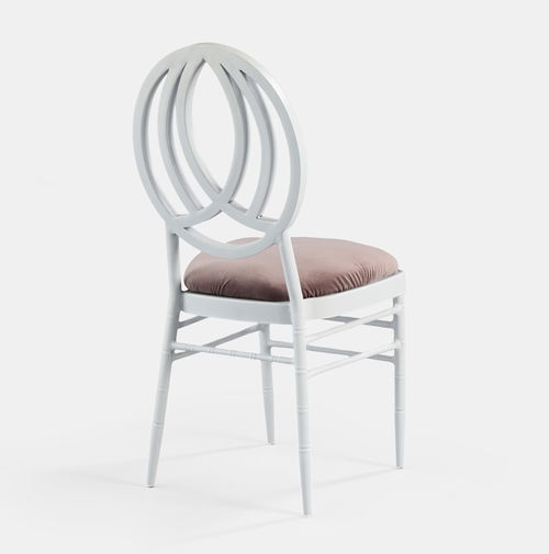 White Phoenix Chair with Rose Velvet - Patented Design