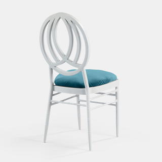 White Phoenix Chair with Turquoise Velvet - Patented Design - view 1