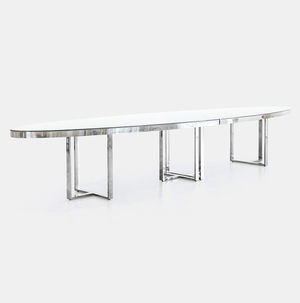 Silver Bilbao Oval Table 190"x48"