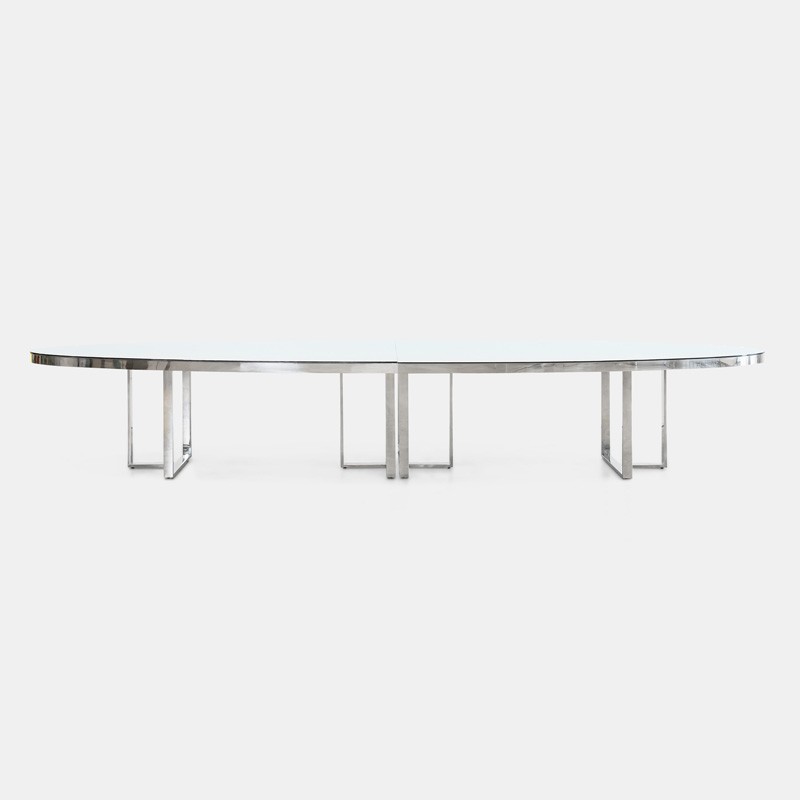 Silver Bilbao Oval Table 190"x48"