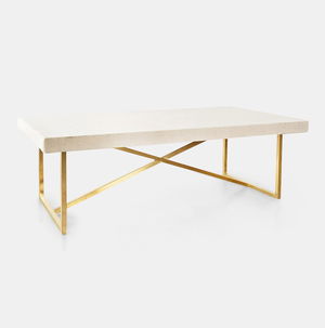 Tribeca Table with Flax Metallic Burlap Top