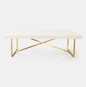 Tribeca Table with Flax Metallic Burlap Top