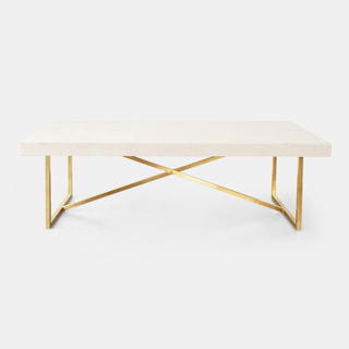 Tribeca Table with Flax Metallic Burlap Top - view 2