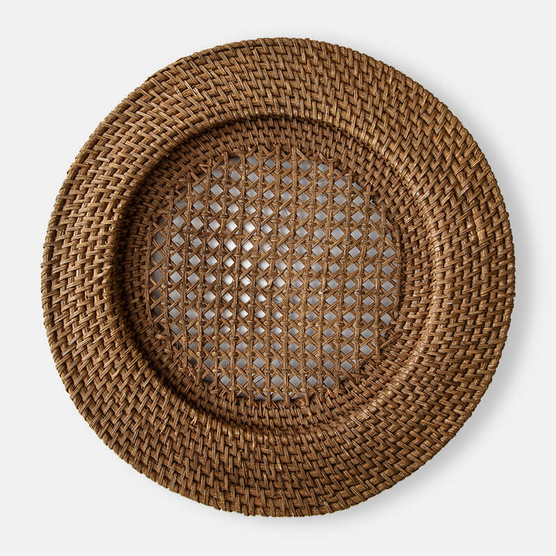 Walnut Rattan Charger - view 1 of 1