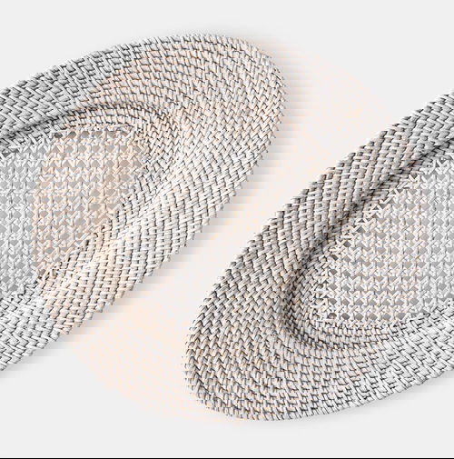 Whitewash Rattan Charger