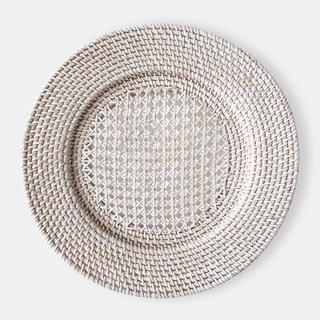 Whitewash Rattan Charger - view 1