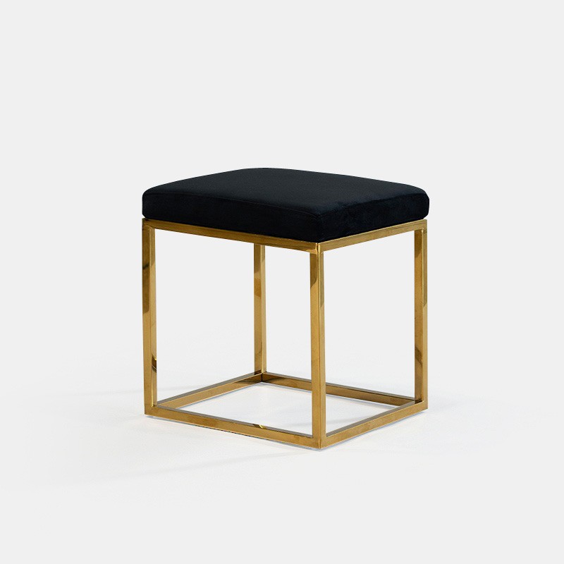 Black Berlin Square Ottoman - view 1 of 2