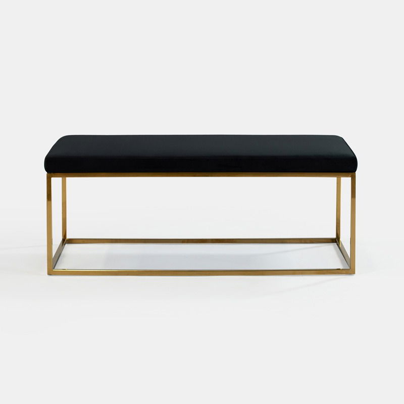 Black Berlin Rectangular Ottoman