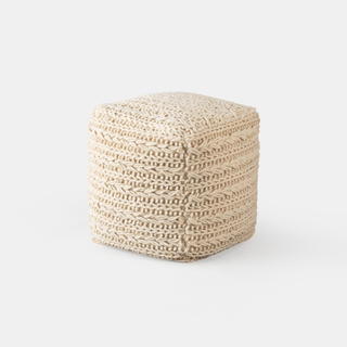 Cahuilla Pouf Ivory - view 1