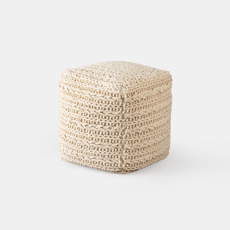 Cahuilla Pouf Ivory - view 1 of 2