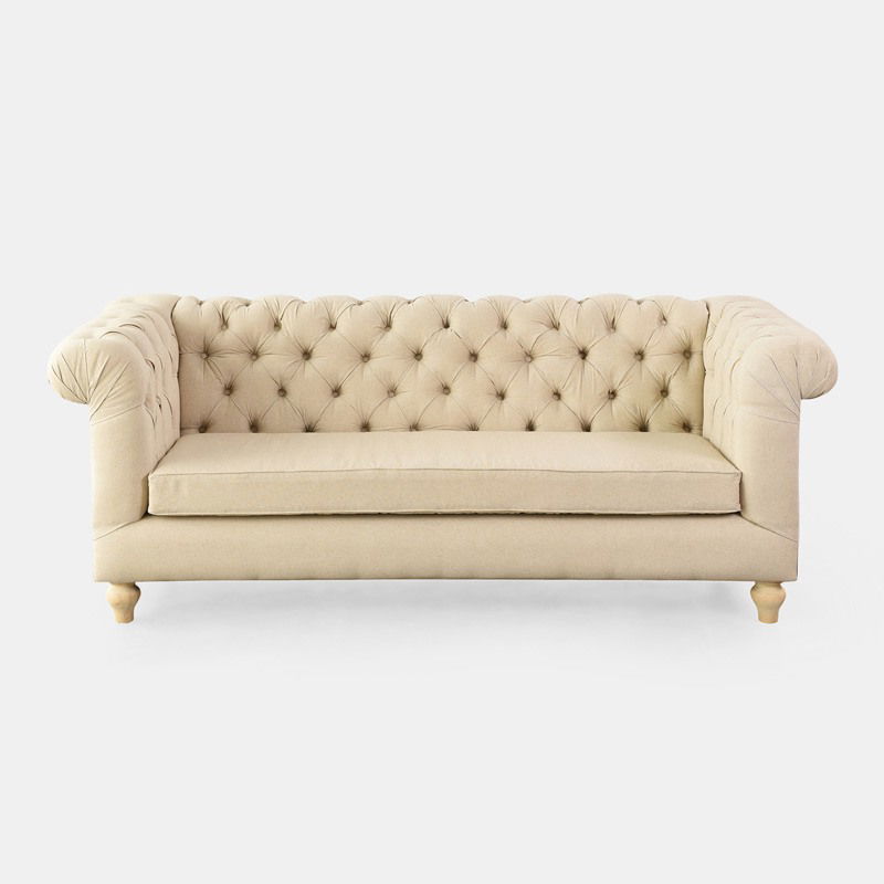 Oatmeal Chesterfield Sofa - view 2 of 4