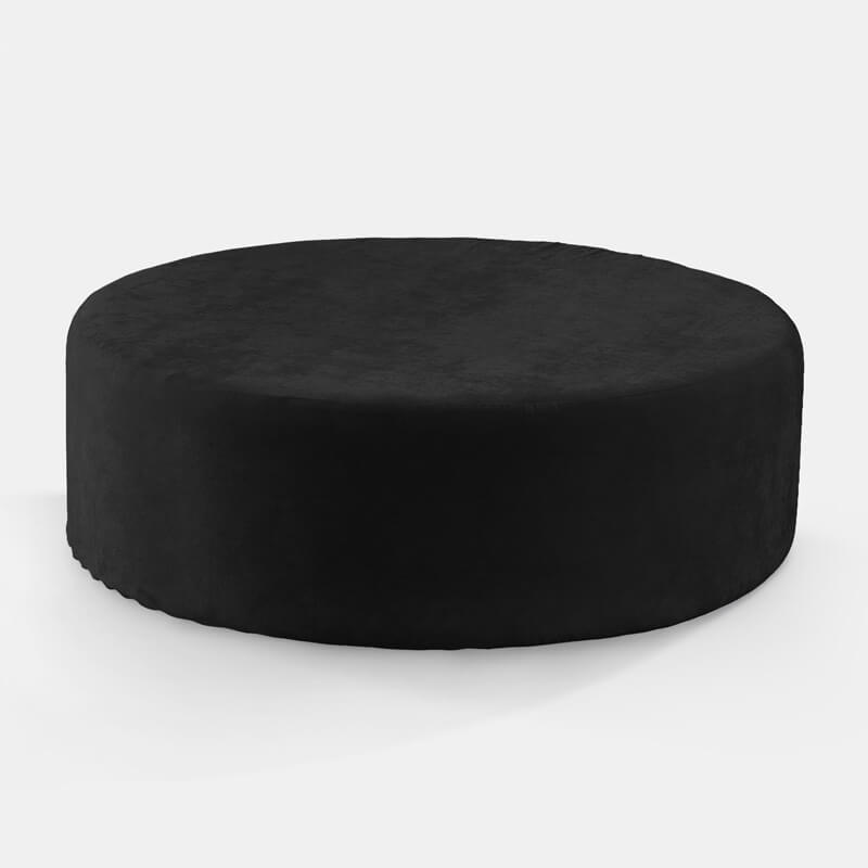 Black Velluto Round Ottoman - view 1 of 1