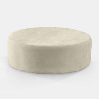 Oatmeal Velluto Round Ottoman - view 1