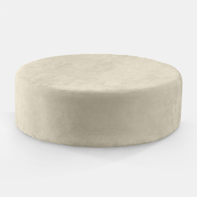 Oatmeal Velluto Round Ottoman - view 1 of 1