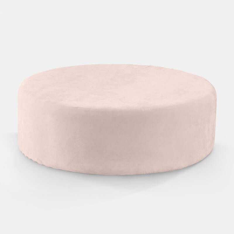 Pink Velluto Round Ottoman - view 1 of 1