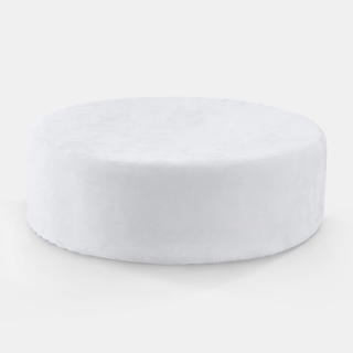 White Velluto Round Ottoman - view 1
