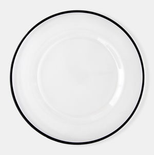 Black Rim Clear Charger
