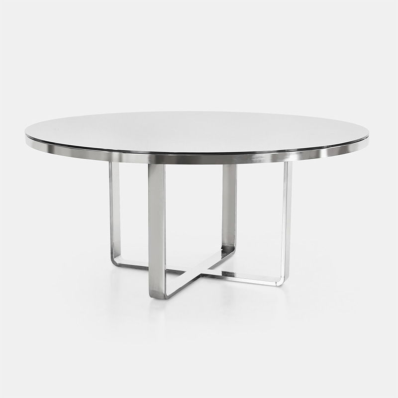 Silver Bilbao Table 66" Round