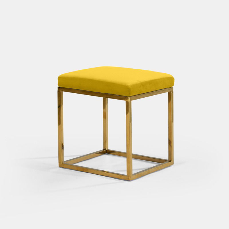 Golden Berlin Square Ottoman