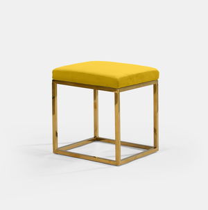 Golden Berlin Square Ottoman
