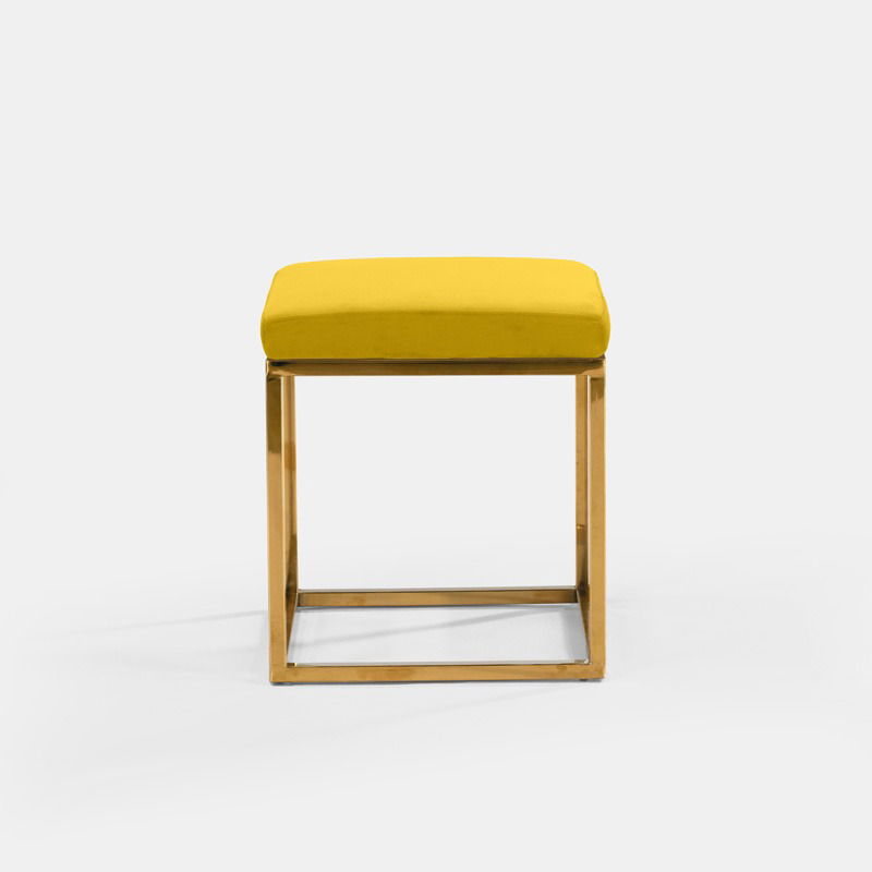 Golden Berlin Square Ottoman
