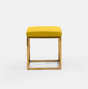 Golden Berlin Square Ottoman