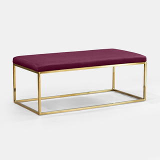 Eggplant Berlin Rectangular Ottoman - view 2