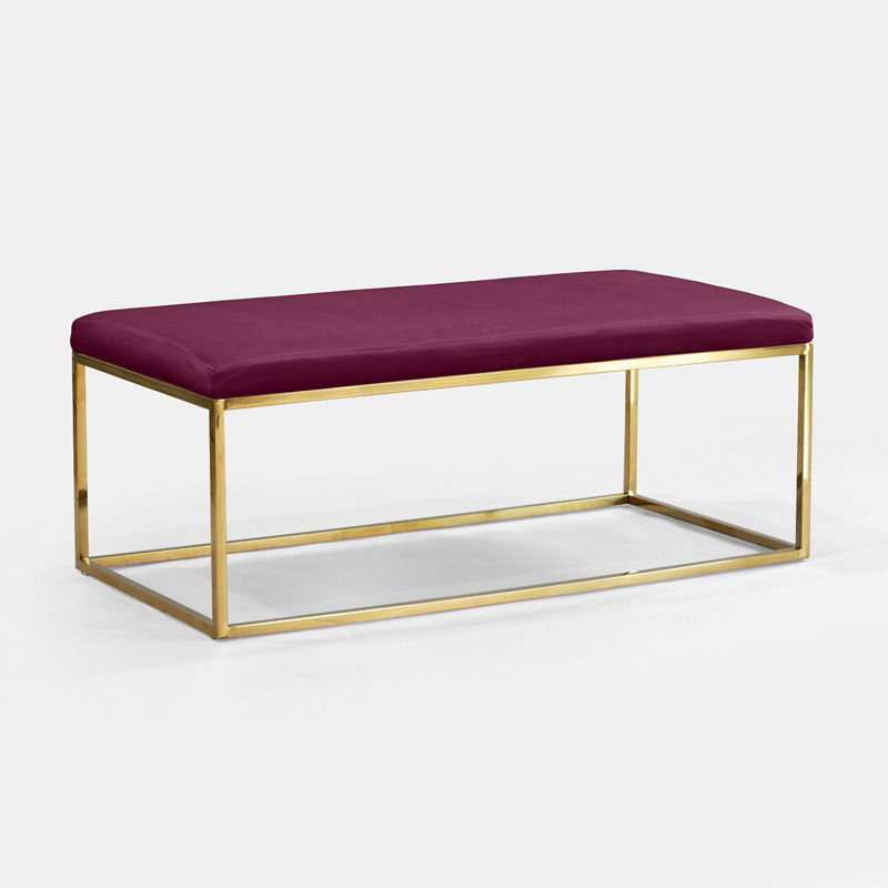 Eggplant Berlin Rectangular Ottoman - view 2 of 2